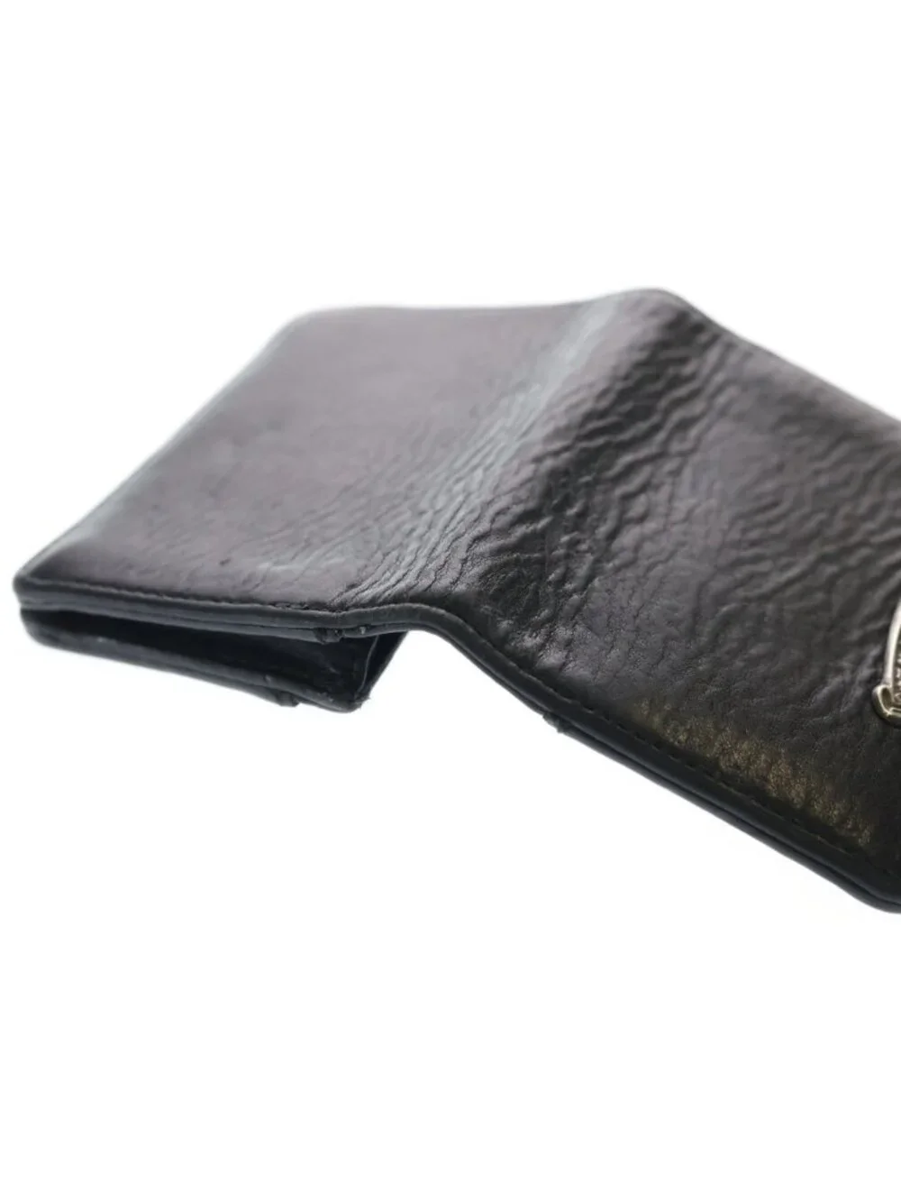 Chrome Hearts Crd Arch Logo Plate 3 Pocket Leather Card Case Black